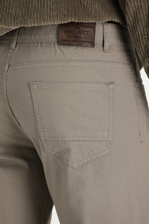 Medium Mink Slim Fit Stretch Canvas / Chino Trousers