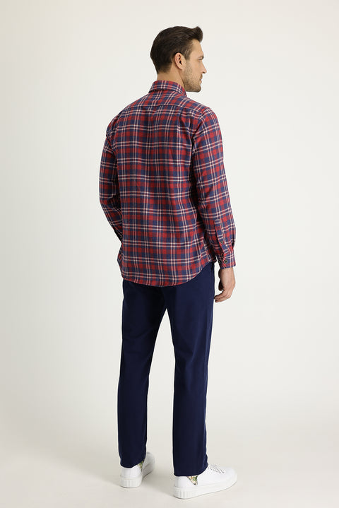 Dark Navy Blue Slim Fit Stretch Canvas / Chino Trousers