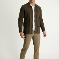 Dark Beige Regular Fit Standard Cut Lycra Canvas / Chino Trousers