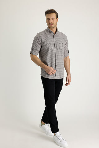  Siyah Regular Fit Standart Kesim Likralı Kanvas / Chino Pantolon