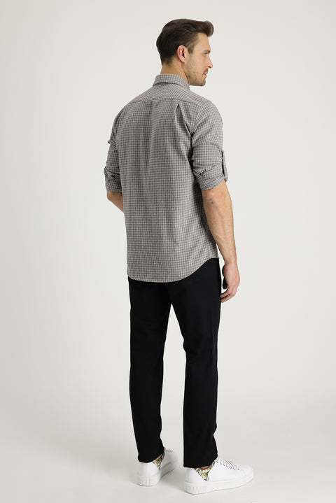 Black Slim Fit Stretchy Canvas / Chino Trousers