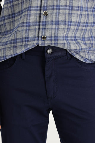  Koyu Lacivert Regular Fit Standart Kesim Likralı Kanvas / Chino Pantolon