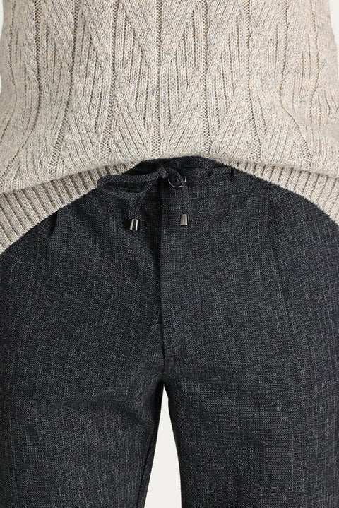 Dark Gray 7 Drop Slim Fit Narrow Cut Lycra Canvas / Chino Pants