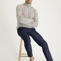 Medium Navy 7 Drop Slim Fit Narrow Cut Lycra Canvas / Chino Pants