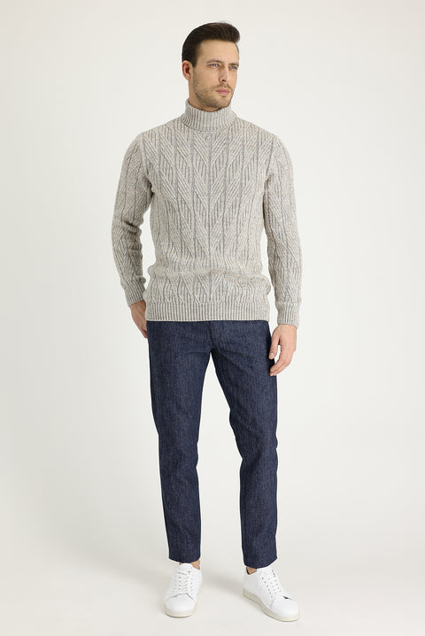Medium Navy 7 Drop Slim Fit Narrow Cut Lycra Canvas / Chino Pants