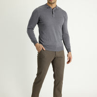 Light Brown Regular Fit Standard Cut Stretchy Canvas / Chino Trousers