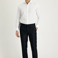 Dark Petrol 7 Drop Slim Fit Narrow Cut Patterned Classic Fabric Trousers