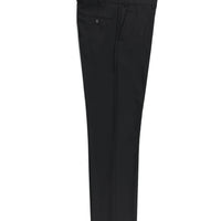 Black 4-Drop Relaxed Fit Casual Cut Classic Wool Fabric Trousers