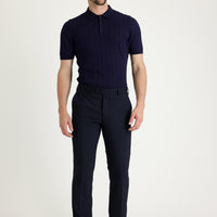 Dark Navy 6 Drop Regular Fit Standard Cut Classic Wool Fabric Trousers