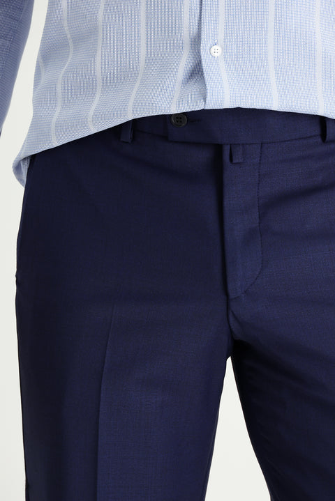 Dark Navy 6 Drop Regular Fit Standard Cut Classic Wool Fabric Trousers