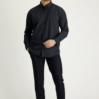 Black Navy 4 Drop Relaxed Fit Classic Fabric Pants