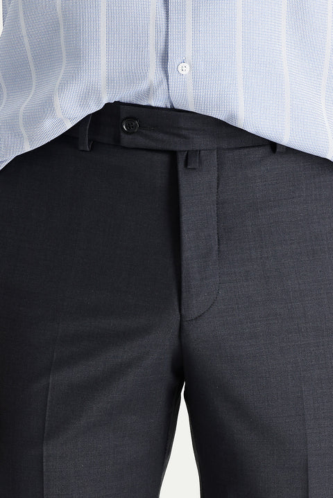 Dark Gray 6 Drop Regular Fit Standard Cut Classic Fabric Wool Trousers
