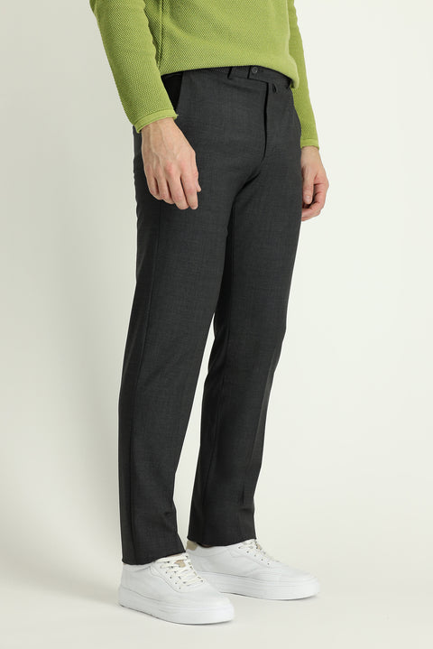 Metallic Grey 4 Drop Relaxed Fit Classic Fabric Pants