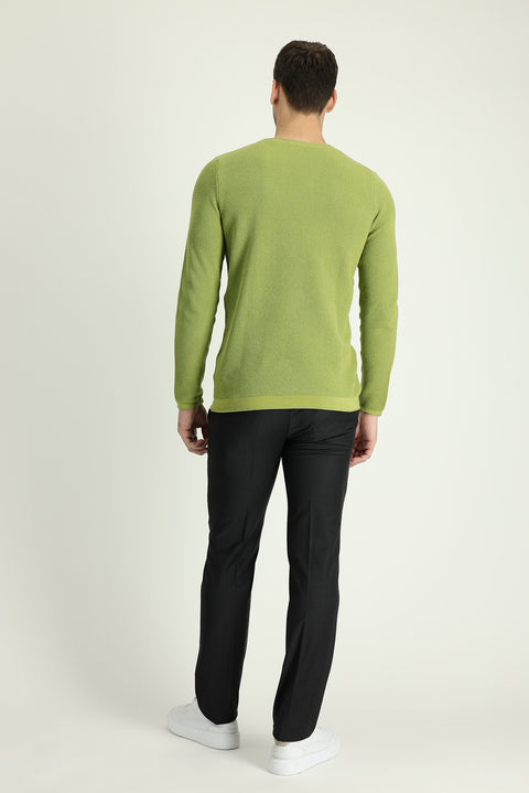 Light Anthracite 7 Drop Slim Fit Narrow Cut Classic Wool Fabric Trousers