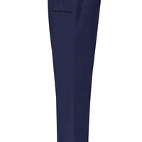 Medium Navy 4 Drop Relaxed Fit Classic Fabric Wool Trousers