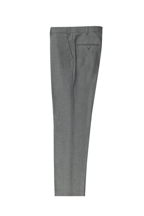 Medium Grey 6 Drop Regular Fit Standard Cut Classic Fabric Wool Trousers