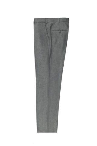  Orta Gri 4 Drop Relaxed Fit Rahat Kesim Yünlü Klasik Kumaş Pantolon