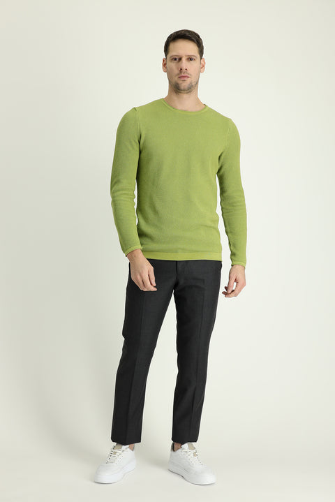 Medium Gray 4-Drop Relaxed Fit Classic Fabric Wool Trousers