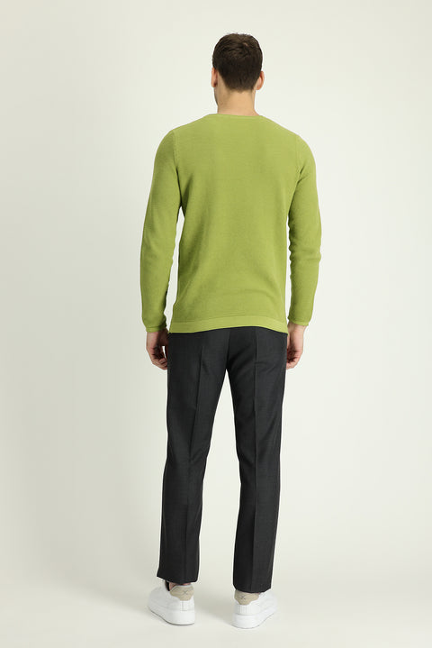 Medium Gray 4-Drop Relaxed Fit Classic Fabric Wool Trousers