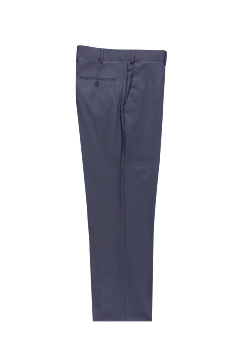 Dark Navy 4 Drop Relaxed Fit Patterned Lycra Classic Fabric Trousers