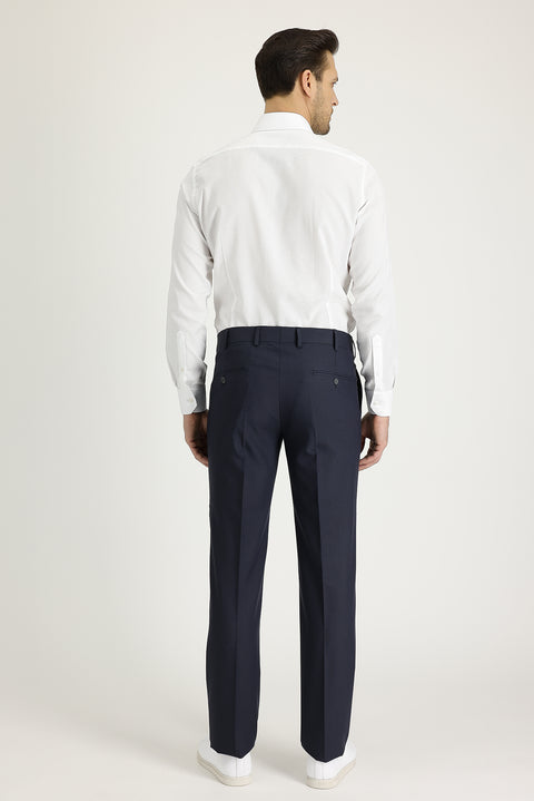 Dark Anthracite 7 Drop Slim Fit Classic Patterned Lycra Fabric Trousers