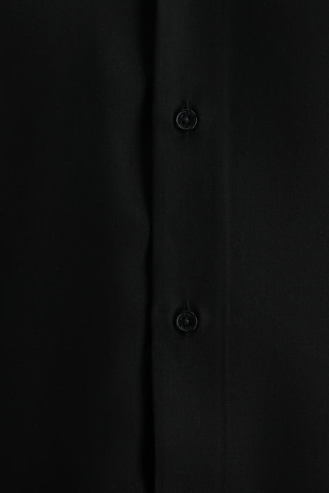 Black Long Sleeve Relaxed Fit Comfortable Cut Lyocell Shirt