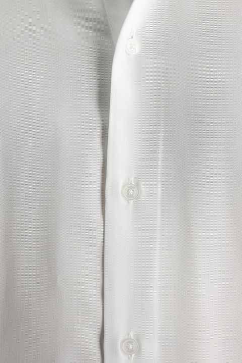 White Long Sleeve Relaxed Fit Comfortable Cut Lyocell Shirt