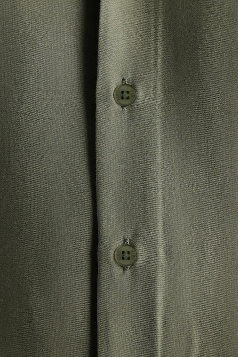 Medium Khaki Long Sleeve Relaxed Fit Lyocell Shirt