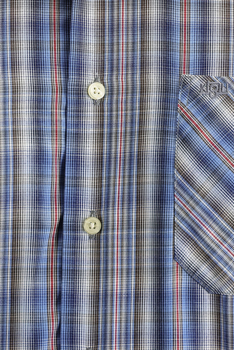 Aviator Blue Long Sleeve Regular Fit Plaid Button-Down Shirt
