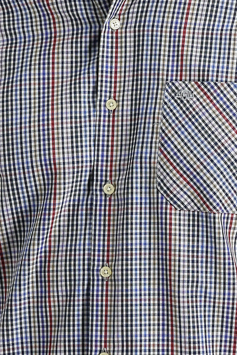 Blue Long Sleeve Regular Fit Plaid Shirt