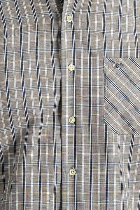 Light Mink Long Sleeve Regular Fit Plaid Button-Down Shirt