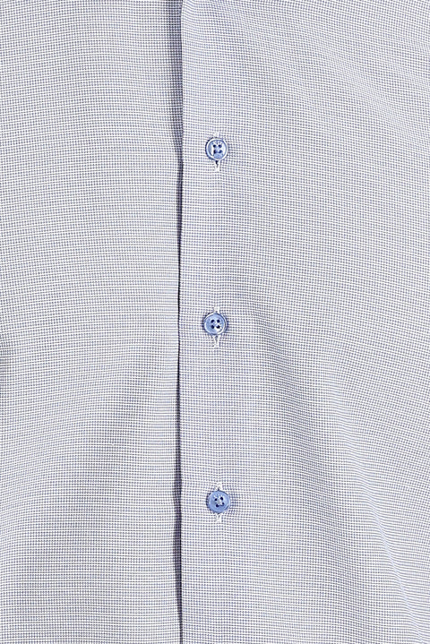 Sky Blue Long Sleeve Slim Fit Narrow Cut Classic Patterned Cotton Easy-Iron Shirt