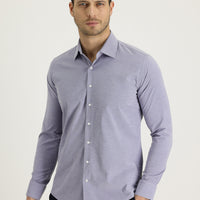Black Long Sleeve Slim Fit Narrow Cut Classic Patterned Cotton Easy Iron Shirt