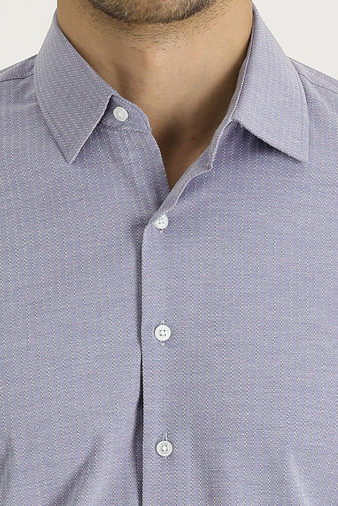 Black Long Sleeve Slim Fit Narrow Cut Classic Patterned Cotton Easy Iron Shirt