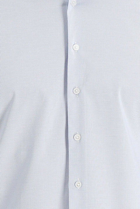 Dark Blue Long Sleeve Slim Fit Narrow Cut Classic Patterned Cotton Easy Iron Shirt