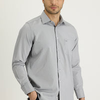 Black Long-Sleeve Classic Patterned Cotton Easy-Iron Shirt