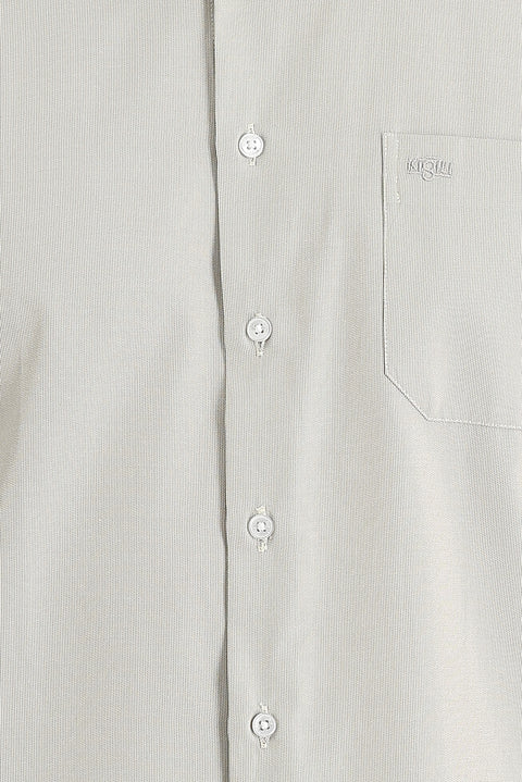 Light Beige Long Sleeve Classic Patterned Cotton Easy-Iron Shirt