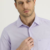 Lilac Long Sleeve Classic Striped Cotton Easy-Iron Shirt