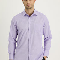 Lilac Long Sleeve Classic Patterned Cotton Easy-Iron Shirt