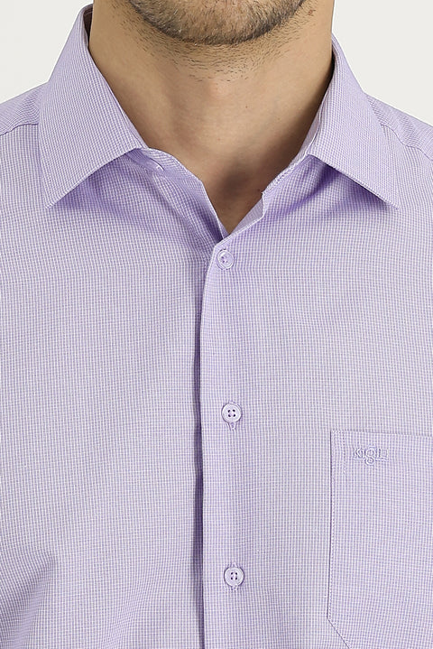 Lilac Long Sleeve Classic Patterned Cotton Easy-Iron Shirt