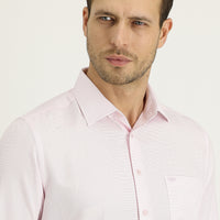Dusty Pink Long Sleeve Classic Patterned Cotton Easy-Iron Shirt