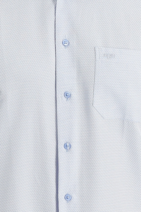 Light Blue Long Sleeve Classic Patterned Cotton Easy-Iron Shirt