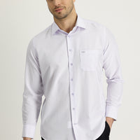 Lilac Long Sleeve Classic Patterned Cotton Easy-Iron Shirt