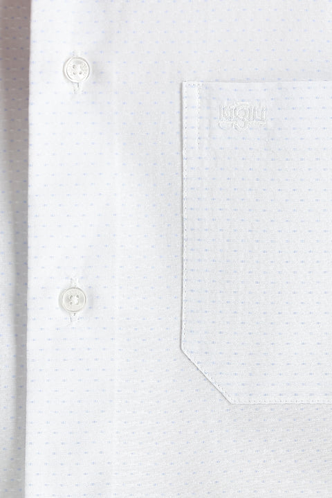 Off-White Long-Sleeve Classic Patterned Cotton Shirt