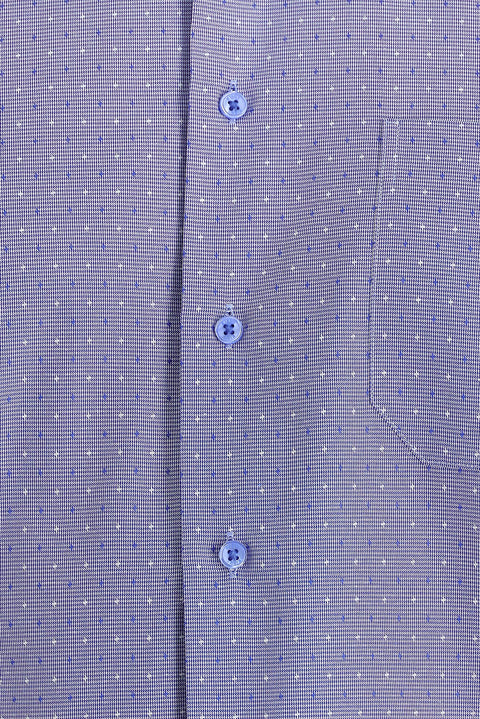 Medium Navy Long Sleeve Regular Fit Patterned Shirt