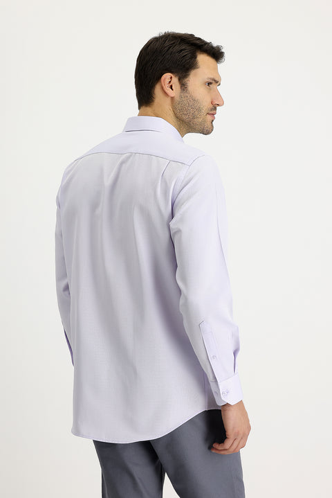 Lilac Long Sleeve Classic Patterned Cotton Easy-Iron Shirt