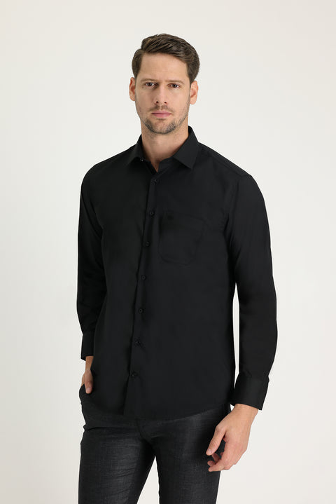 Black Long-Sleeve Classic Shirt