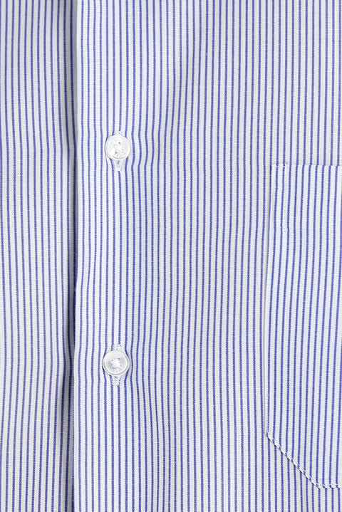 Light Blue Long Sleeve Regular Fit Striped Shirt