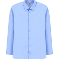 Light Blue Long Sleeve Slim Fit Narrow Cut Water Repellent Stain Resistant 4 Seasons Classic Cotton Shirt