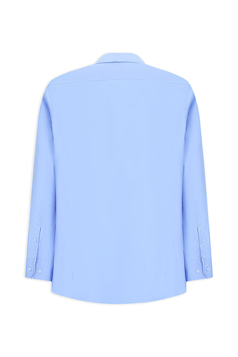 Light Blue Long Sleeve Slim Fit Narrow Cut Water Repellent Stain Resistant 4 Seasons Classic Cotton Shirt